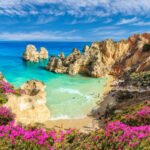 Landscape with Praia do Camilo, famous beach in Algarve, Portugal