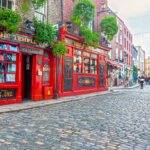 Dublin, Ireland - Oct 19, 2014: People around The Temple Bar in Dublin, Ireland on October 19, 2014