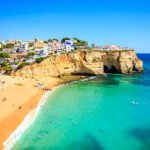 Beautiful beach and architecture in Carvoeiro, Algarve, Portugal