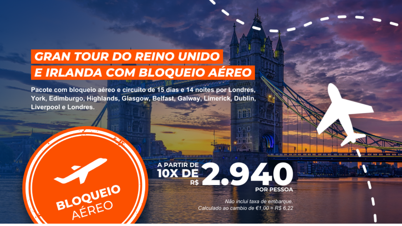 Foto Principal GRAN TOUR DO REINO UNIDO E IRLANDA COM BLOQUEIO AÉREO